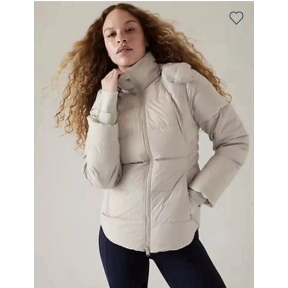 Athleta Jackets & Blazers - Athleta Downtown Puffer Jacket Sz.M Abalone Grey Warm Down NWOT $219 Sustainable